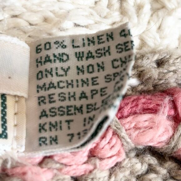 LL Bean Fair Isle Sweater Vest XL Vtg Hong Kong Knit Rare Unisex Preppy Spring - Picture 9 of 12